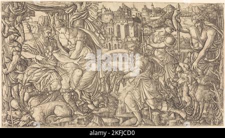 A King and Diana Receiving Huntsmen, probably c. 1547/1555. Stock Photo