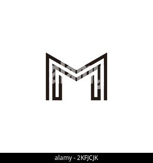 Letter M double geometric symbol simple logo vector Stock Vector