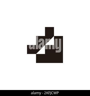 Letter w stairs, square geometric symbol simple logo vector Stock Vector