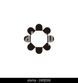 Hexagon, capsules geometric symbol simple logo vector Stock Vector