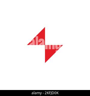 Letter S fold, lightning geometric symbol simple logo vector Stock Vector