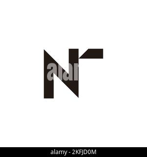 Letter Nr unique geometric symbol simple logo vector Stock Vector