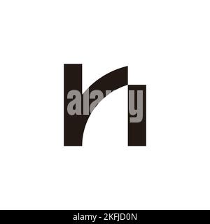 Letter rn outline geometric symbol simple logo vector Stock Vector