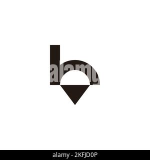 Letter h ice cream geometric symbol simple logo vector Stock Vector