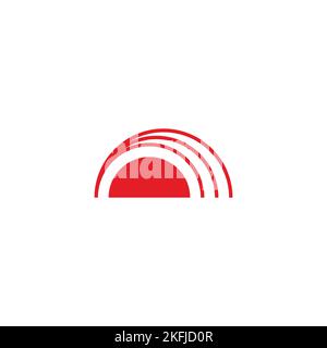 Sunset, lines geometric symbol simple logo vector Stock Vector