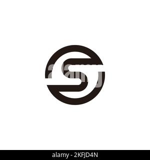 Letter S circle outline, rotation geometric symbol simple logo vector Stock Vector