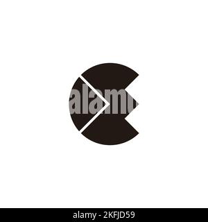 Letter E pointer right geometric symbol simple logo vector Stock Vector