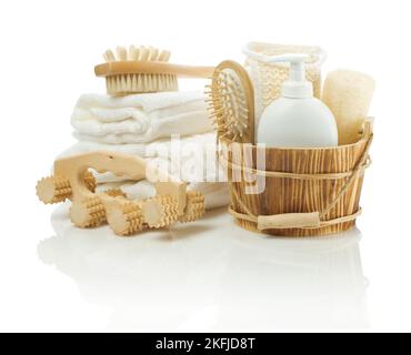 big isolated st of articles  for bathing Stock Photo