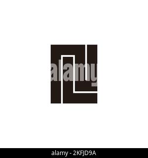 Letter N and L square geometric symbol simple logo vector Stock Vector