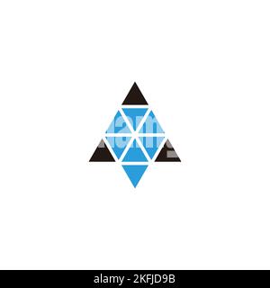 Triangle and diamond, triangles geometric symbol simple logo vector Stock Vector