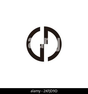 Letter GD circle geometric symbol simple logo vector Stock Vector