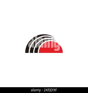 Sun, signal geometric symbol simple logo vector Stock Vector