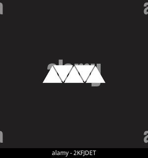 Letter W tower, triangle geometric symbol simple logo vector Stock Vector
