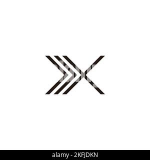 Letter X direction, line geometric symbol simple logo vector Stock Vector