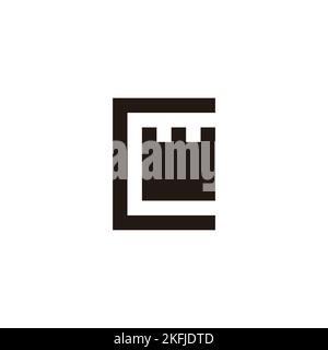 Letter C crown, square geometric symbol simple logo vector Stock Vector