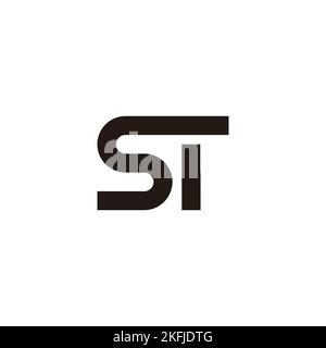 Letter ST connect geometric symbol simple logo vector Stock Vector