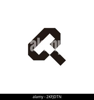Letter CT TC C T square geometric symbol simple logo vector Stock Vector