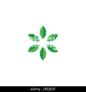 Leaves rotation, illustration geometric symbol simple logo vector Stock Vector