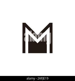 Letter M ribbon, double geometric symbol simple logo vector Stock Vector