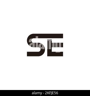 Letter SE connect, outline geometric symbol simple logo vector Stock Vector
