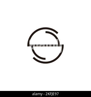 Letter S and N circle, line geometric symbol simple logo vector Stock Vector