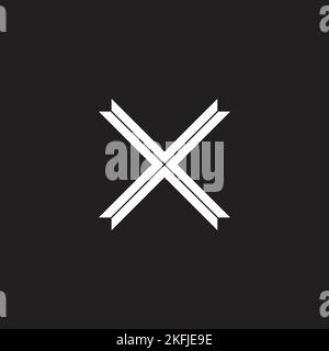 Letter X ribbon geometric symbol simple logo vector Stock Vector