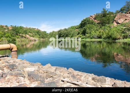 Just one of the many ponds and lakes Conservation Law Enforcement Officers include in their patrols. Stock Photo