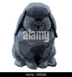 Beautiful rabbit realistic icon vector wild animal. Stock Vector