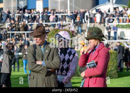 Ascot, Berkshire, UK. 18th November, 2022. Trainer Hughie Morrison with jockey Tom O'Brien Stock Photo