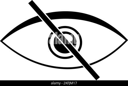 Vector illustration of an disabled eye icon Stock Vector