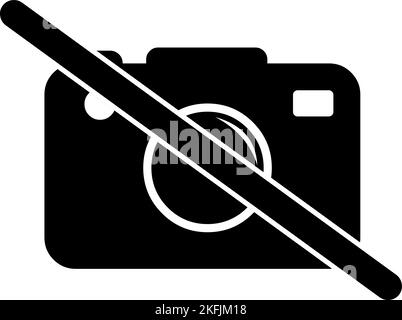 Vector illustration of camera icon disabled or locked Stock Vector