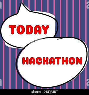 Inspiration showing sign Hackathon. Word Written on event where large number of people engage in programming Stock Photo