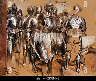 Adolph von Menzel; Armor Chamber Fantasy; 1866; Pencil and gouache on paper; Stock Photo