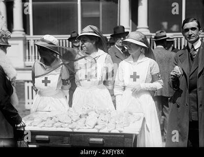 Red Cross Luncheon On General Scott's Lawn - Ladies; Shipps, Right, 1917. Stock Photo