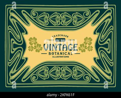Luxury vintage label Art nouveau ornament illustration vector illustrations for your work logo, merchandise t-shirt, stickers and label designs Stock Vector