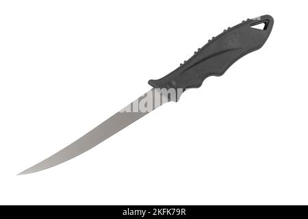 Fillet titanium knife isolated on white background. Isolated kitchen knife Stock Photo