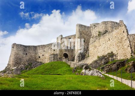 Entrance gate to the ruins of the castle Spis in Slovakia Stock Photo
