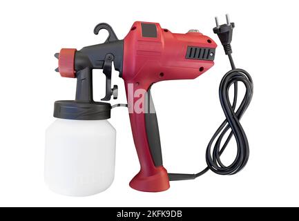 Paint spray gun isolated on white background. Electric paint sprayer gun isolated Stock Photo