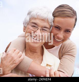 She means everything to me. Portrait of an affectionate mother and daughter. Stock Photo