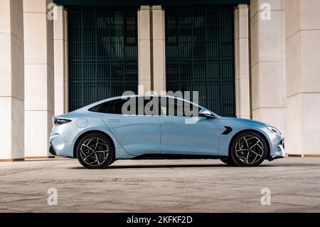 The BYD Seal (Atto 4) long range electric sedan at a hotel in Shenzhen, Guangdong Province China. Stock Photo