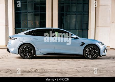 The BYD Seal (Atto 4) long range electric sedan at a hotel in Shenzhen, Guangdong Province China. Stock Photo