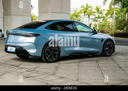 The BYD Seal (Atto 4) long range electric sedan at a hotel in Shenzhen, Guangdong Province China. Stock Photo