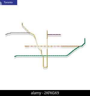 Toronto Isometric Map of the Toronto metro, Subway, Template of city transportation ...