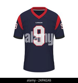 Realistic american football jersey Houston Texans, shirt template for kit.  Vector illustration Stock Vector Image & Art - Alamy