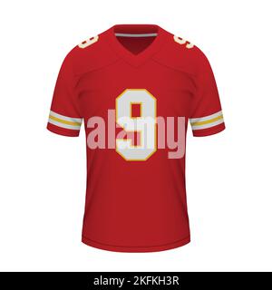 Realistic american football jersey Kansas City Chiefs, shirt template for  kit. Vector illustration Stock Vector Image & Art - Alamy