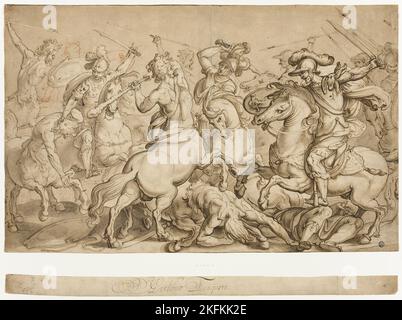 Battle of the Lapiths and Centaurs, n.d. Attributed to Antonio Tempesta. Stock Photo