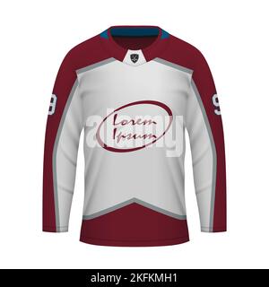 Realistic sport shirt Colorado Avalanche, jersey template for ice