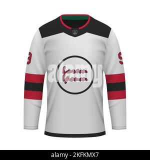 Realistic hockey kit, shirt template for ice hockey jersey. New Jersey  Devils Stock Vector Image & Art - Alamy