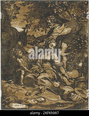 Rest on the Flight into Egypt, after 1570. Stock Photo