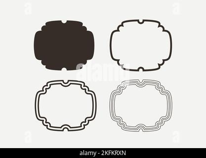 Wedding frame. Mailbox Monogram Basic Shape, Monogram Frame Empty frame label Vector Template. Stock Vector